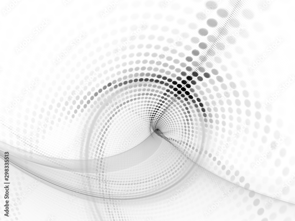 Fototapete abstract white background. fractal graphics series. composition of glowing lines and mosaic halftone