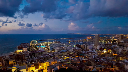 aerial view of the city and the sea