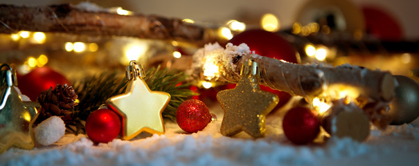 Christmas background with ornament and light atmosphere