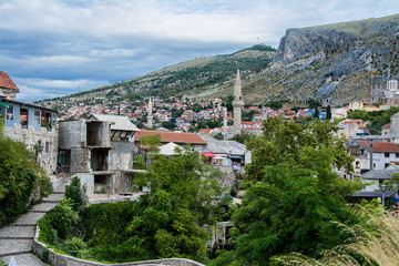 Fototapeta na wymiar stare miasto Mostar, Bośnia i Hercegowina