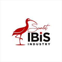  scarlet ibis logo modern vector silhouette for icon or animal template inspiration - obrazy, fototapety, plakaty