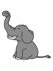 elefant glücklich niedlich süß klein kind baby rüssel dickhäuter clipart design cool sitzend dick zoo tier afrika savanne gemalt comic cartoon