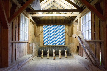  historical wooden bowling alley in Germany, Bavaria, Europe © Sarah