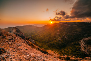 Sunset in the mountains