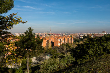Fototapeta na wymiar Madrid panorama view from nearby hill