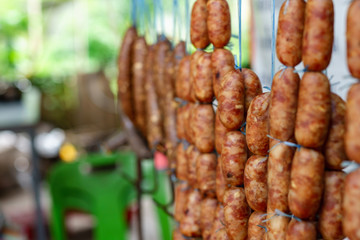 sausages on the grill