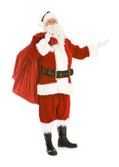 Christmas: Santa Standing With Bag Full Of Gifts