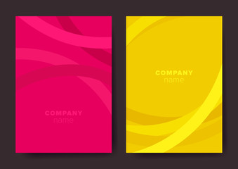 Naklejka premium Set of two vertical abstract templates with graphic elements and text. 