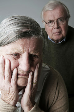 Portrait of senior couple, close-up