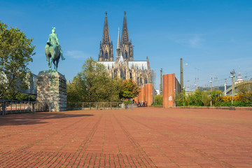 Cologne Cathedral and statue of Kaiser Wilhelm II