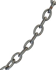 Obraz premium Abstract illustration, steel chain close-up. Isolated white background