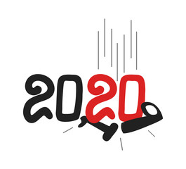 Obraz na płótnie Canvas New year 2020 symbol