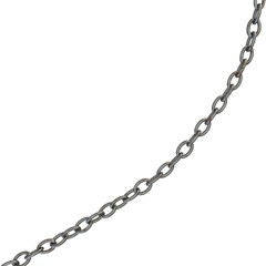 Abstract illustration, steel chain close-up. Isolated white background