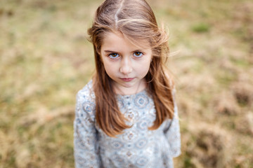 Portrait of sad little girl