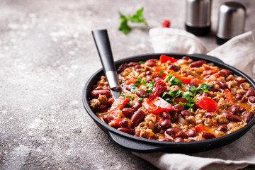 Traditional Mexican dish chili con carne