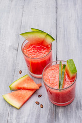 Fresh juice of watermelon, smoothie, cocktail. Sweet summer dessert healthy food concept