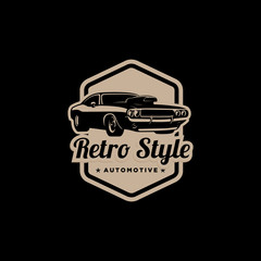 retro style automotive emblem logo