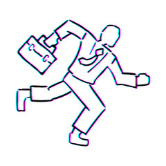 businessman running draw
