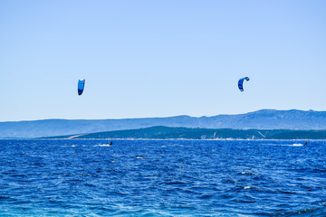 Beach Zlatni Rat Kitesurfing.