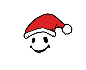 smiley expression with christmas hat