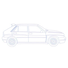 Naklejka premium rally Car contour vector illustration