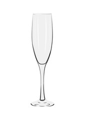 Champagne flute realistic vector illustration isolated