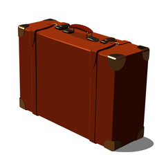 suitcase realistic vector illustration isolated