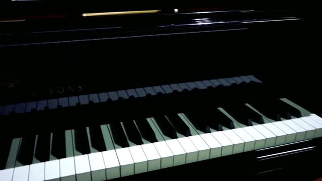  Piano de cauda cl&aacute;ssico, detalhe do teclado