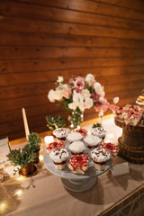 Obraz na płótnie Canvas Sweet dessert in a cups at wedding reception.