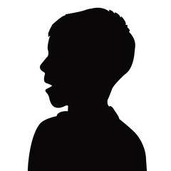 a boy head silhouette vector