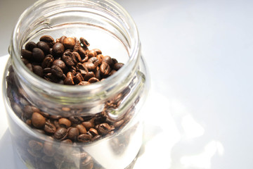 Coffee beans in a jar