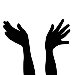 a pair hands silhouette vector