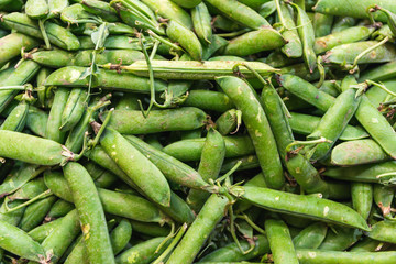 Close-up of green beans in an Italian shop