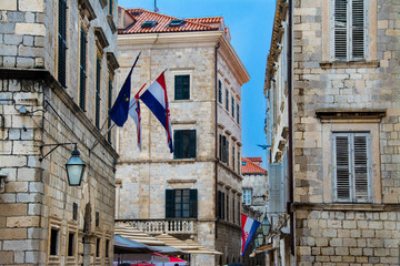 stare miasto Dubrownik, Chorwacja, flaga