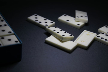 Dominoes on a gray background