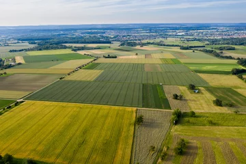 Foto op Canvas Feld - Wald - Wiesen - Luftaufnahme © EinBlick