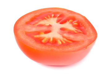 slice of tomato isolated on white background
