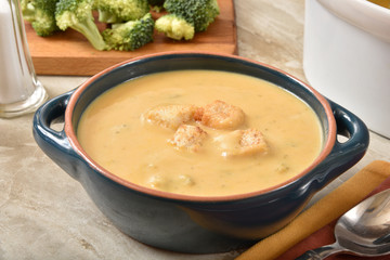 Homemade broccoli chese bisque