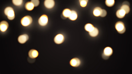Black vector background with bokeh