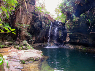 Fototapeta premium Flowing water and natural pool in the Isalo National Park in Madagascar