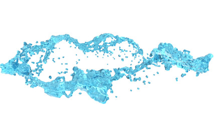 blue water flow on white background