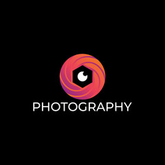 Photography Logo Design Vector Template. Minimalist, Simple, Modern, Camera, Lens, Focus.