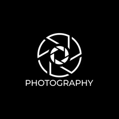 Photography Logo Design Vector Template. Minimalist, Simple, Modern, Camera, Lens, Focus.