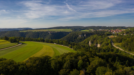 Fototapeta na wymiar Felder - Wald - Wiesen - Luftbild