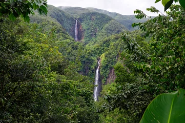 Chute du Carbet - The waterfalls group inside a tropical forest located in Basse-Terre, Guadeloupe © gadzius