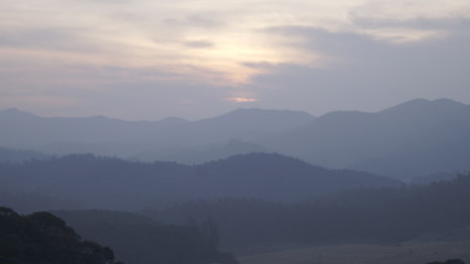 sunset in mountains