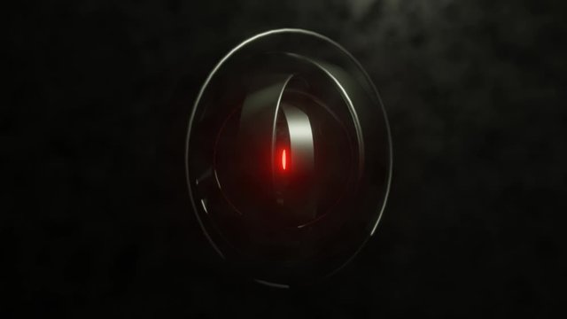 Scifi spinning metal rings. Seamless looping video background animation.