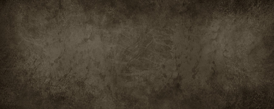 old brown paper background with marbled vintage texture in dark coffee color, antique brown abstract background for website banner