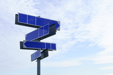 Road signs for pedestrians and cyclists, blank for design and text mockup