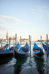Fototapeta premium Gondolas in Venice lagoon Adriatic Sea 